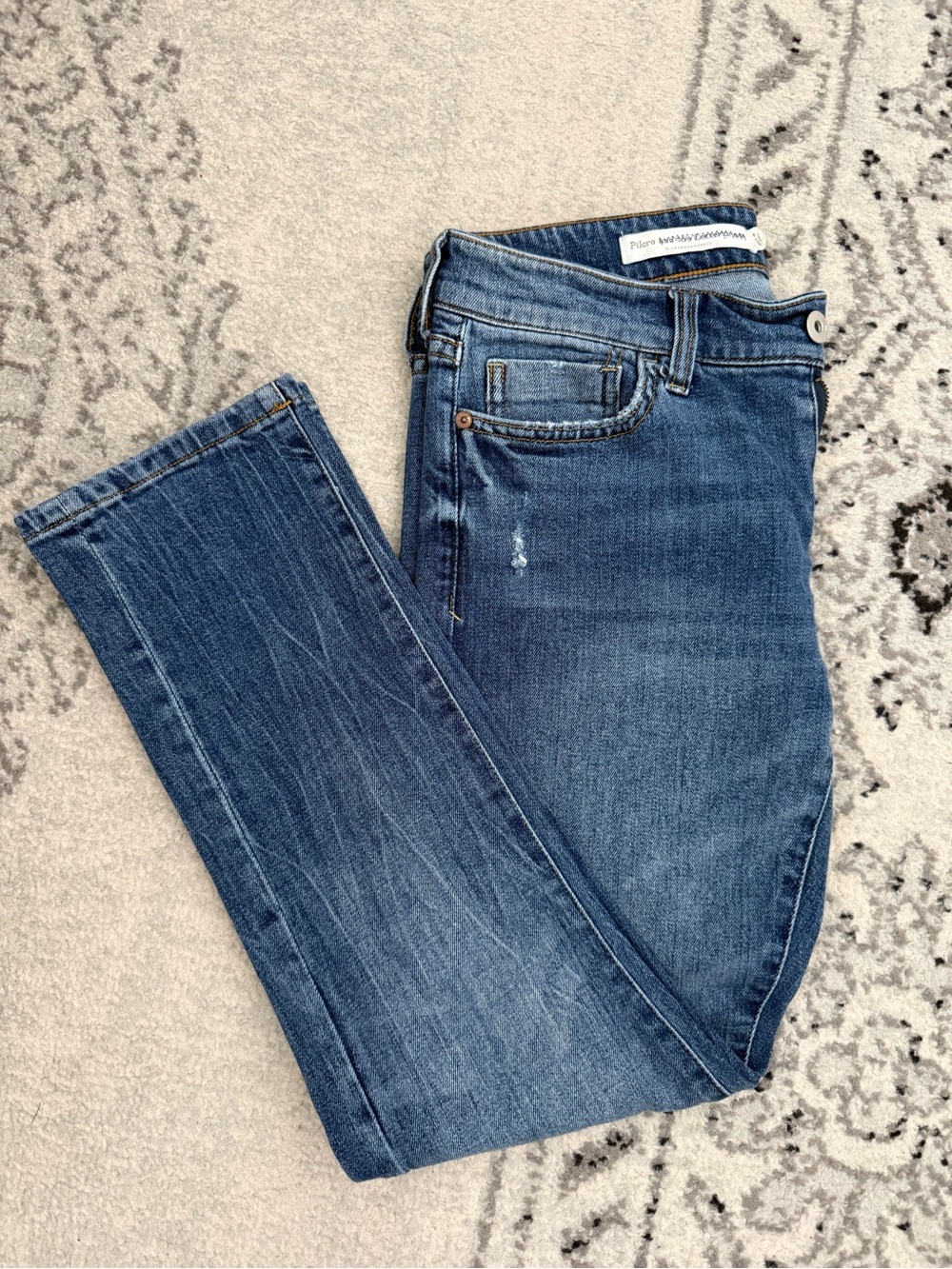 Pilcro by Anthropologie Mid-Rise Cropped Stretch Jeans | Size Tag Missing